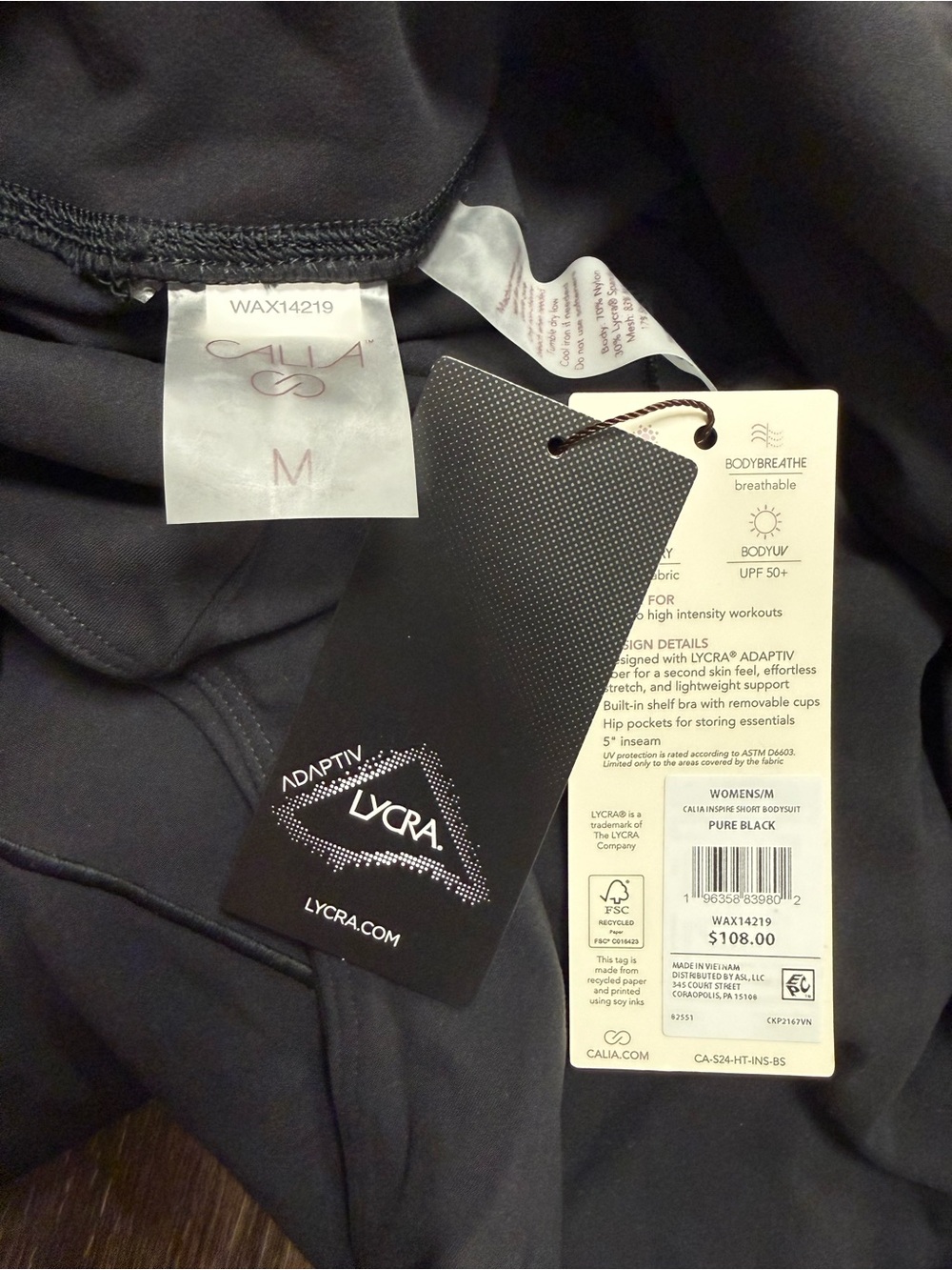CALIA by Carrie Underwood Black Tank Short Romper - Picture 2 of 3